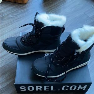 Women’s Black Sorel Whitney Short Lace Boots